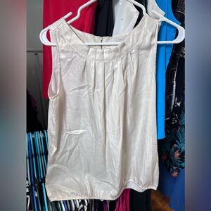 Loft silky blouse cream sleeveless size small